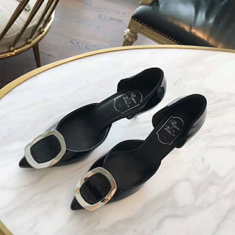 Roger Vivier Women Dorsay Sexy Choc Chips Pumps Patent 85mm Heel - image 4