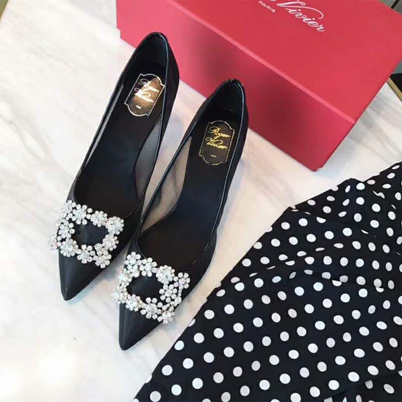 Roger Vivier Women Flower Strass Buckle Net Pumps 60mm Heel - image 4