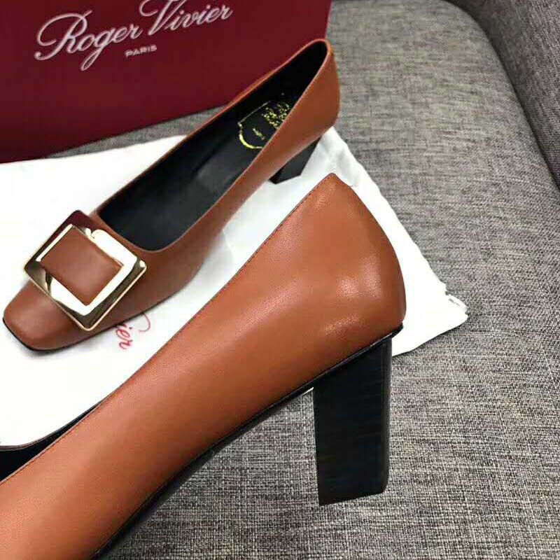 Roger Vivier Women Leather Belle Vivier Pumps 45mm Heel-Brown - image 6