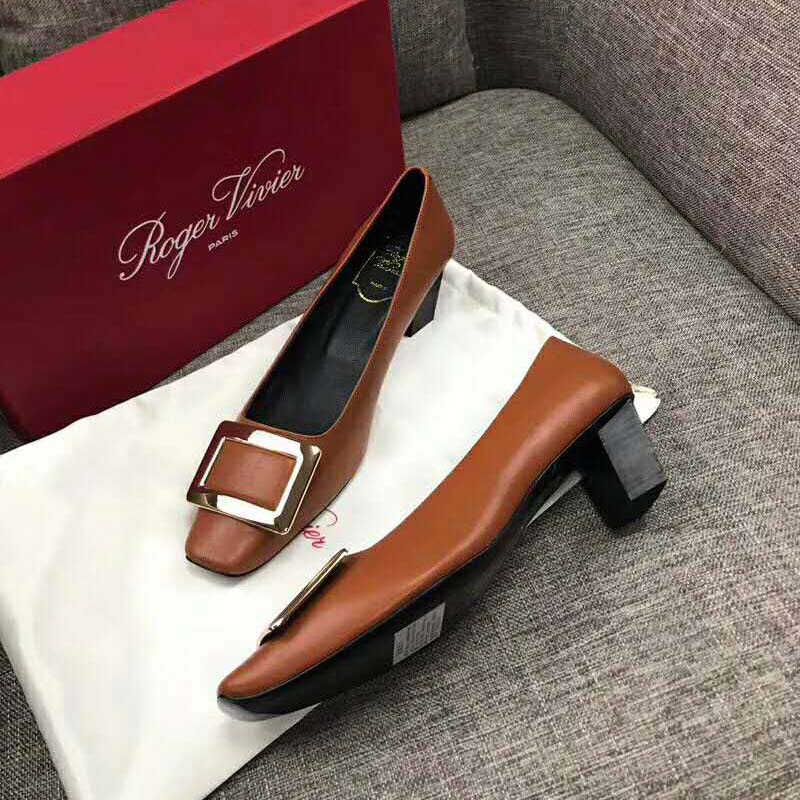 Roger Vivier Women Leather Belle Vivier Pumps 45mm Heel-Brown - image 5