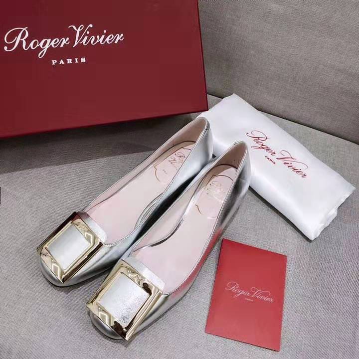 Roger Vivier Women Metal Buckle Gommettine Ballerinas-Silver - image 5