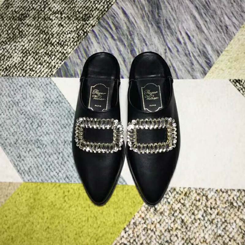 Roger Vivier Women Shoes Bab’ Viv’ Strass Buckle-Black - image 4