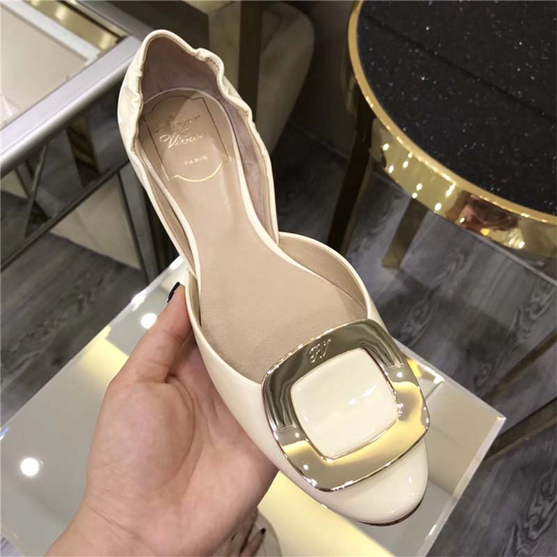 Roger Vivier Women Shoes Chips Ballerinas Patent Leather-White - image 4