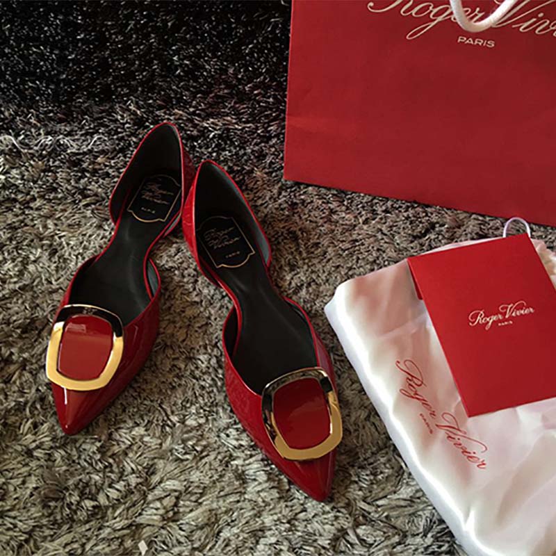 Roger Vivier Women Shoes Dorsay Ballerinas in Patent Leather-Red - image 4