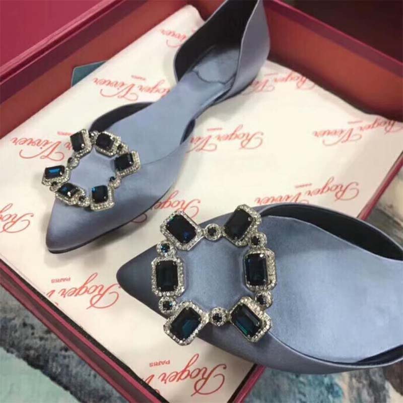 Roger Vivier Women Shoes Dorsay Crown Jewels Ballerinas-Blue - image 5