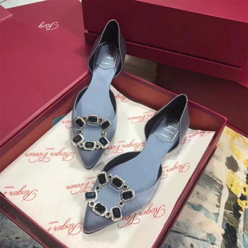 Roger Vivier Women Shoes Dorsay Crown Jewels Ballerinas-Blue - image 4