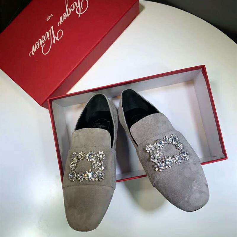 Roger Vivier Women Shoes Flower Strass Loafers in Silk-Silver - image 4