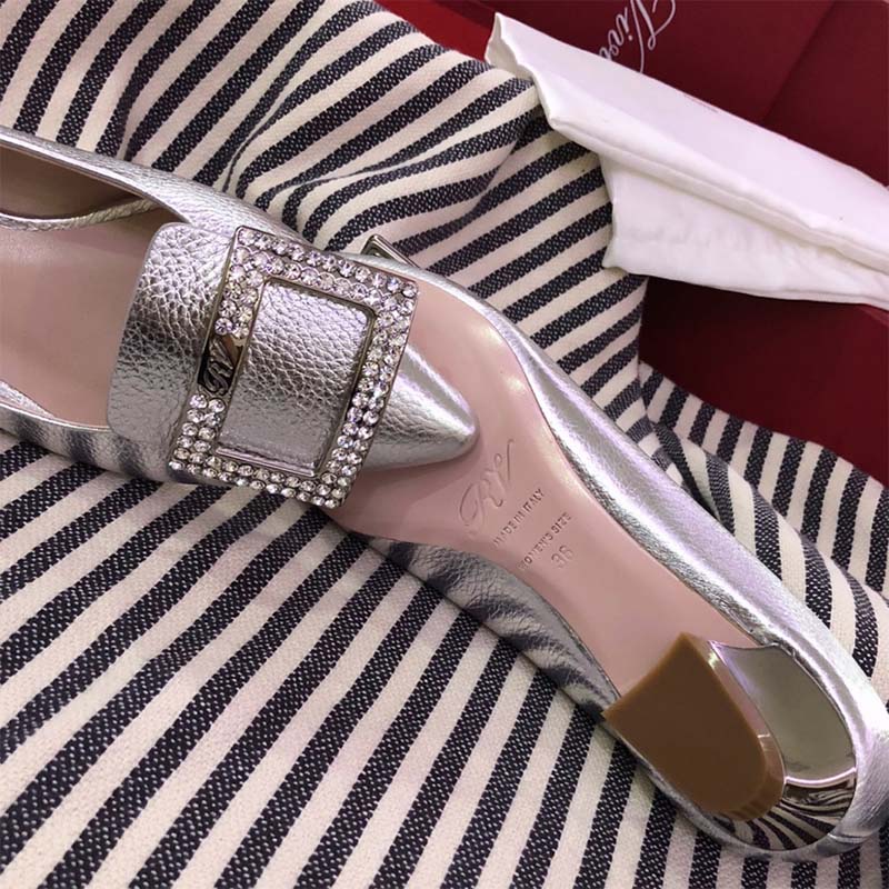 Roger Vivier Women Shoes Gommettine Strass Buckle Ballerinas 25mm Heel - image 7