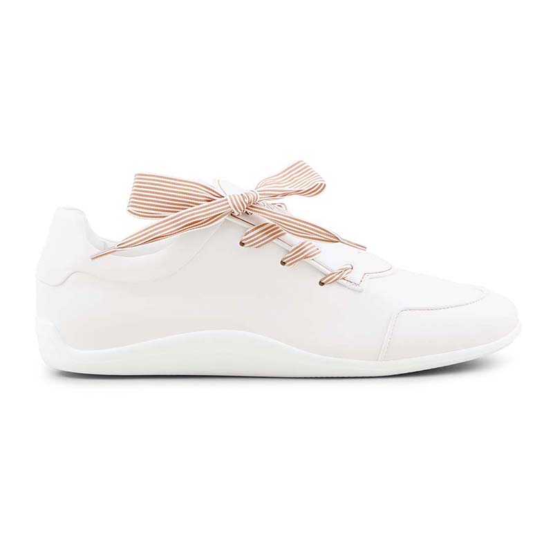 Side view of Roger Vivier Women Shoes Sporty Viv’ Etiquette-White sneaker