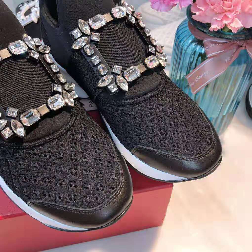 Roger Vivier Women Viv’ Run Strass Buckle Sneakers-Black - image 8