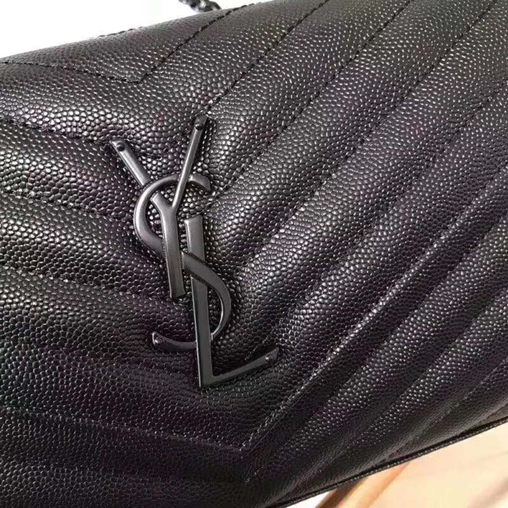 Saint Laurent Monogram Chain Wallet Grain De Poudre Embossed-Black - image 8