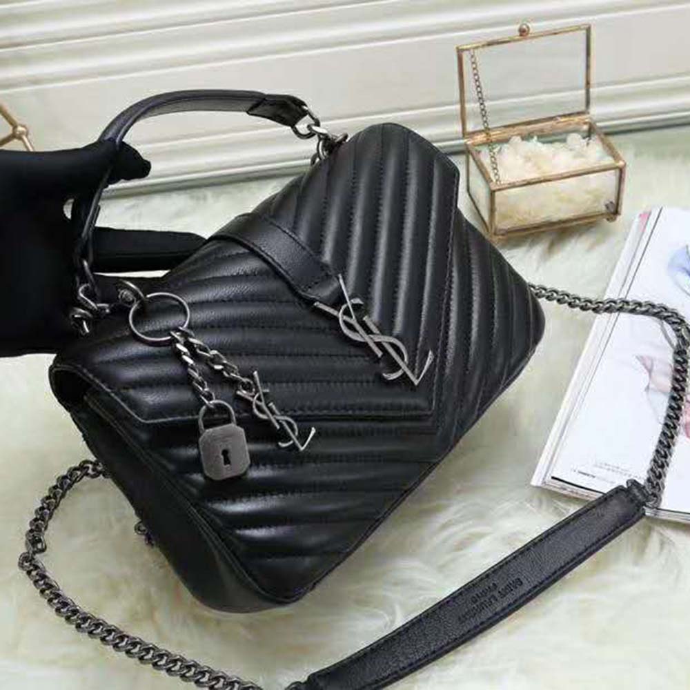 Saint Laurent YSL Classic Large College Bag Matelasse Leather-Black - image 5