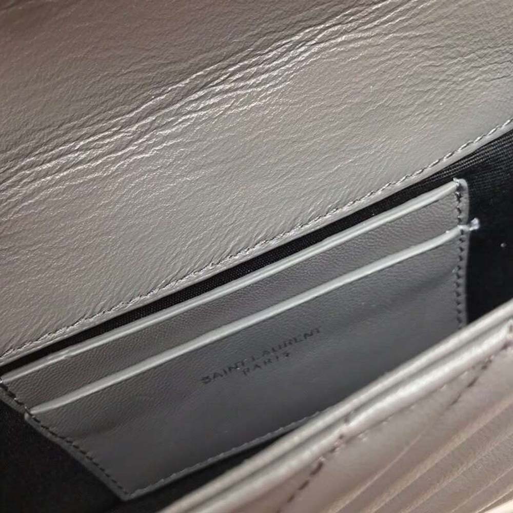 Saint Laurent YSL Classic Medium College Bag Matelasse Leather-Grey - image 10