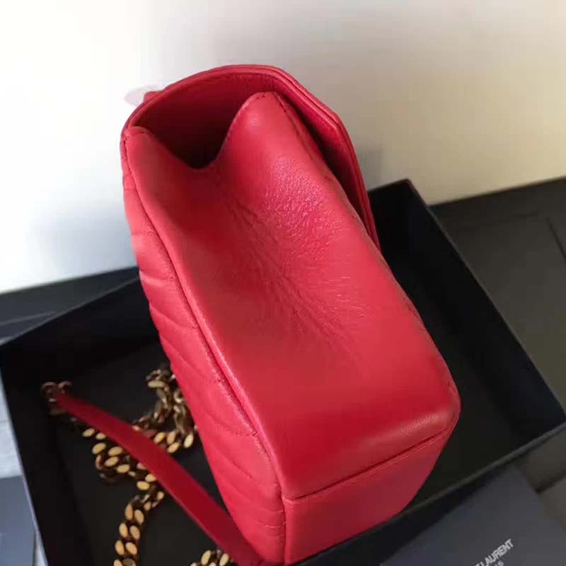 Saint Laurent YSL Classic Medium College Bag Matelasse Leather-Red - image 4