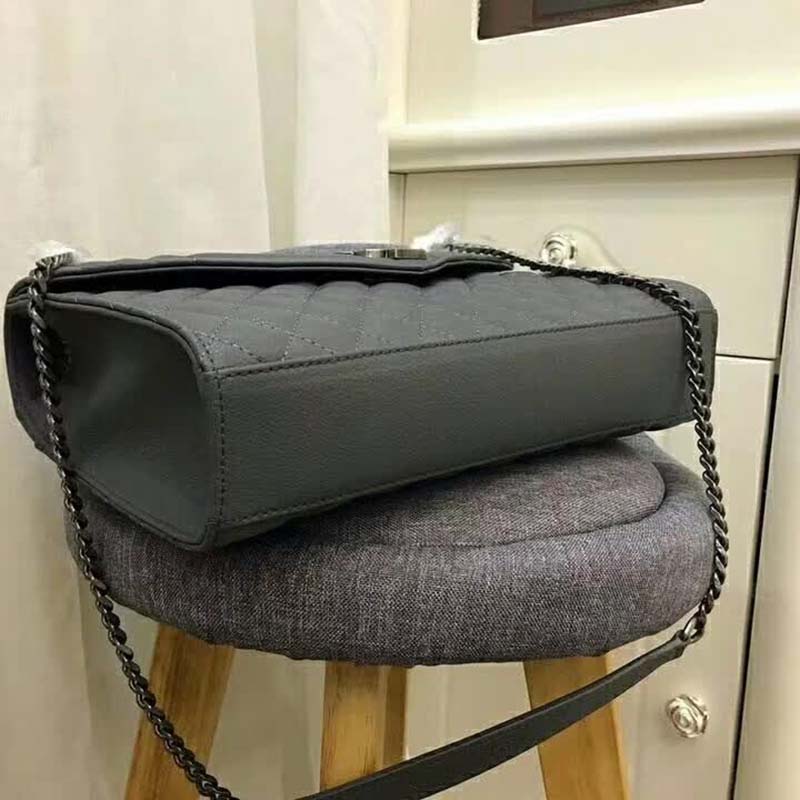 Saint Laurent YSL Large Envelope Mixed Grain De Poudre Matelasse-Grey - image 4