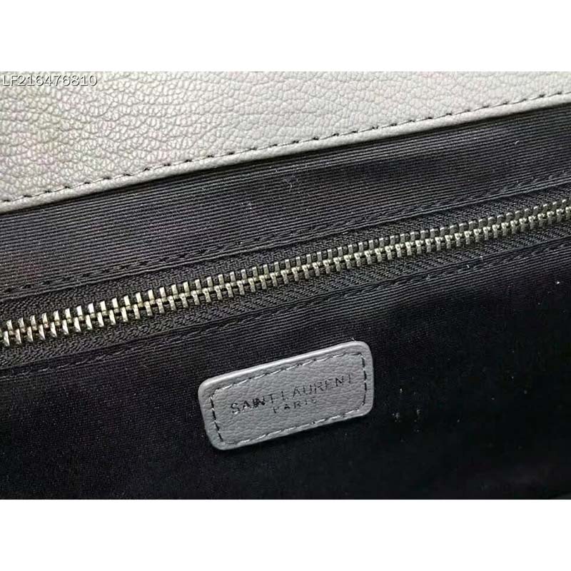Saint Laurent YSL Large Envelope Mixed Grain De Poudre Matelasse-Grey - image 7