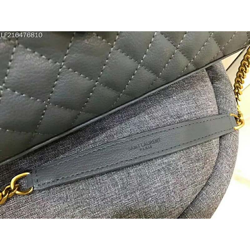 Saint Laurent YSL Large Envelope Mixed Grain De Poudre Matelasse-Grey - image 8