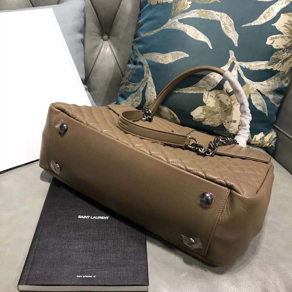 Saint Laurent YSL Large Envelope Mixed Grain De Poudre Matelasse-Sandy - image 6