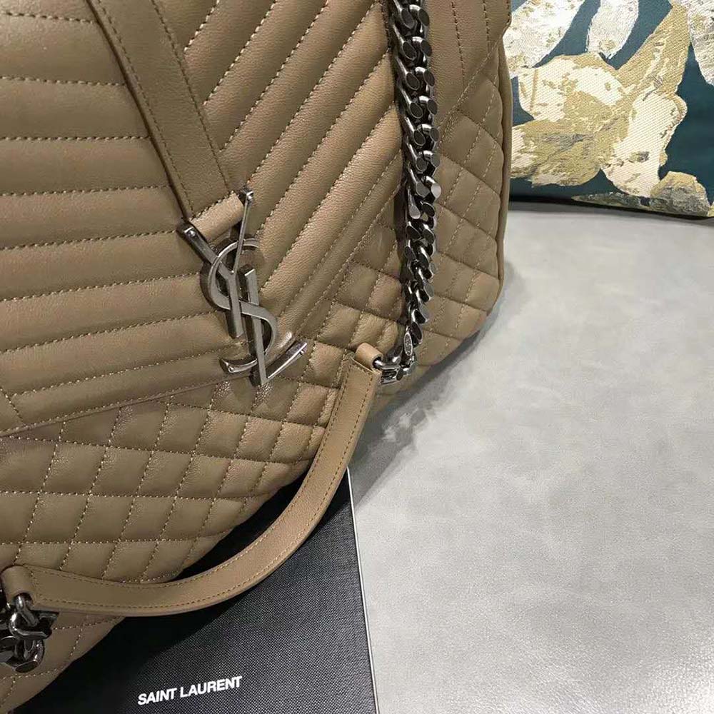 Saint Laurent YSL Large Envelope Mixed Grain De Poudre Matelasse-Sandy - image 9