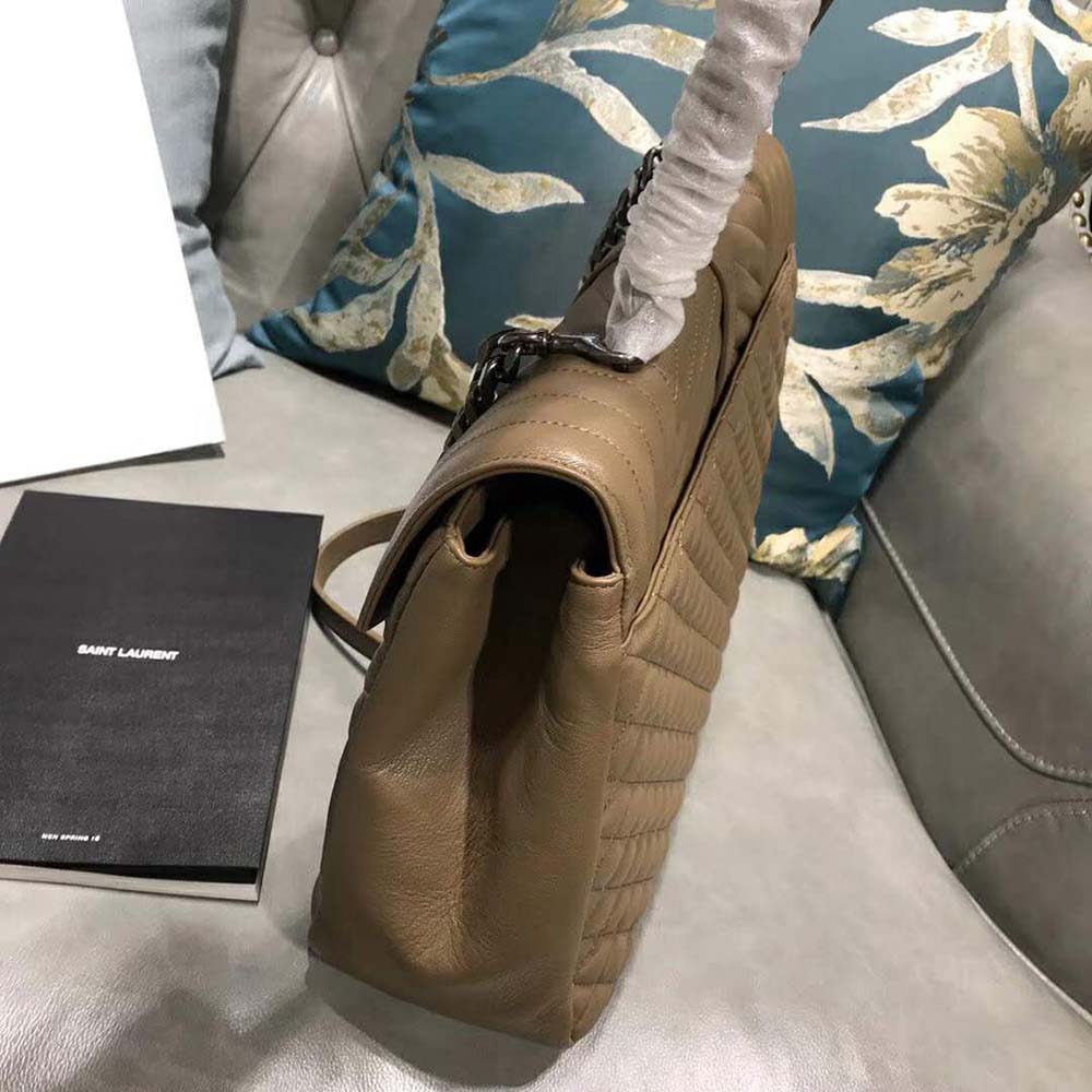Saint Laurent YSL Large Envelope Mixed Grain De Poudre Matelasse-Sandy - image 5