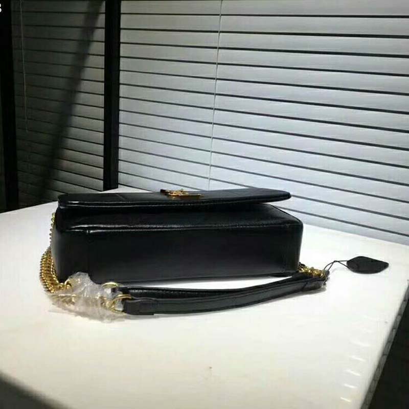 Side angle showing structured silhouette of Saint Laurent YSL Medium Jamie Bag