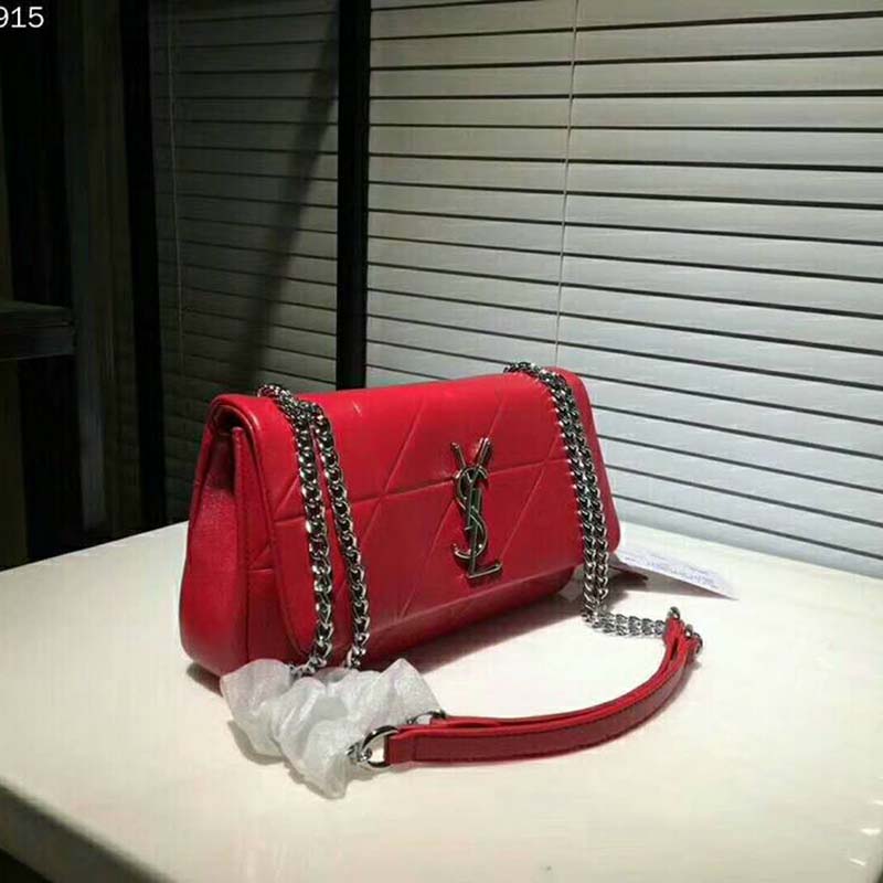 Saint Laurent YSL Medium Jamie Bag in Patchwork Leather-Red - image 5