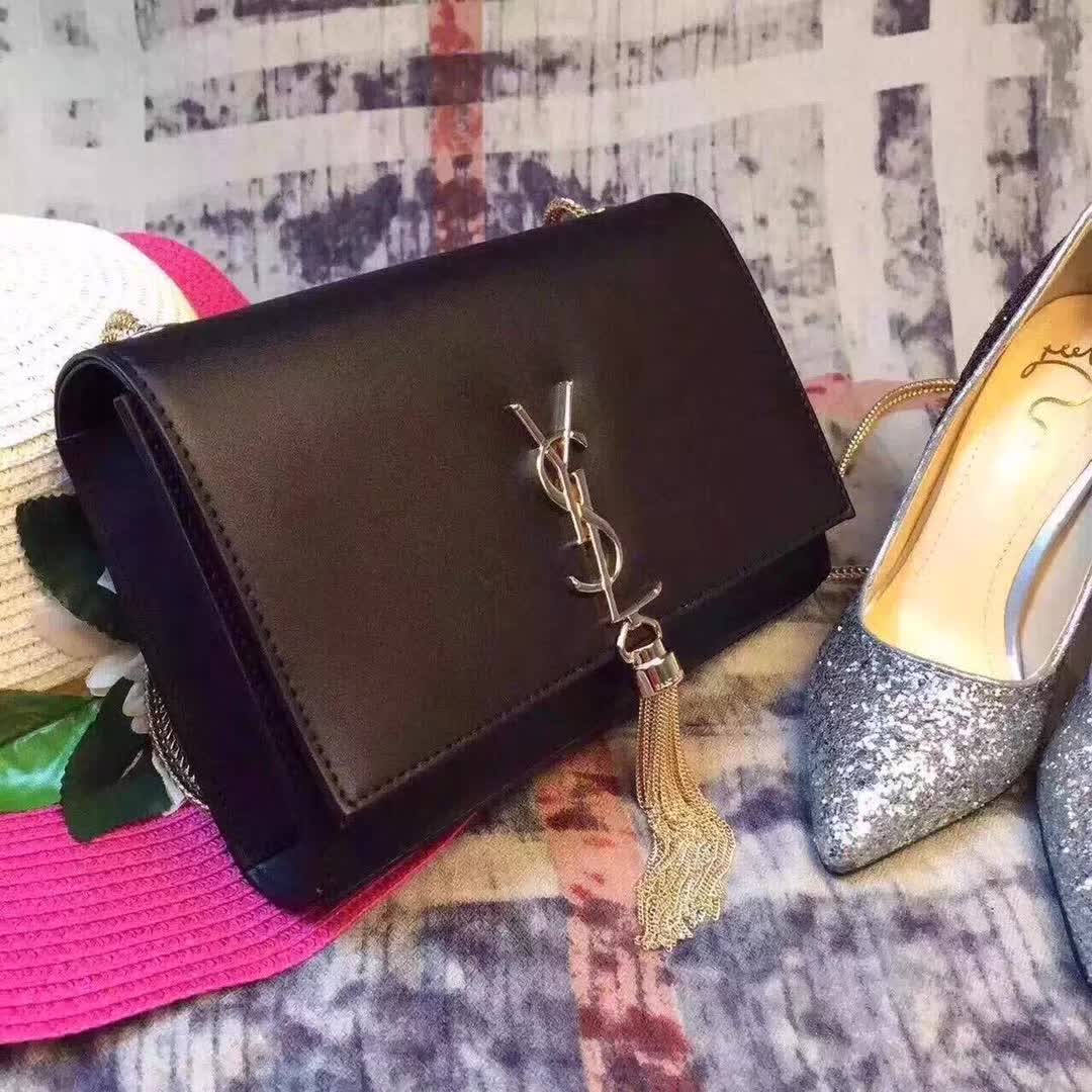 Saint Laurent YSL Medium Kate Tassel Chain Bag Calfskin Leather-Black - image 6