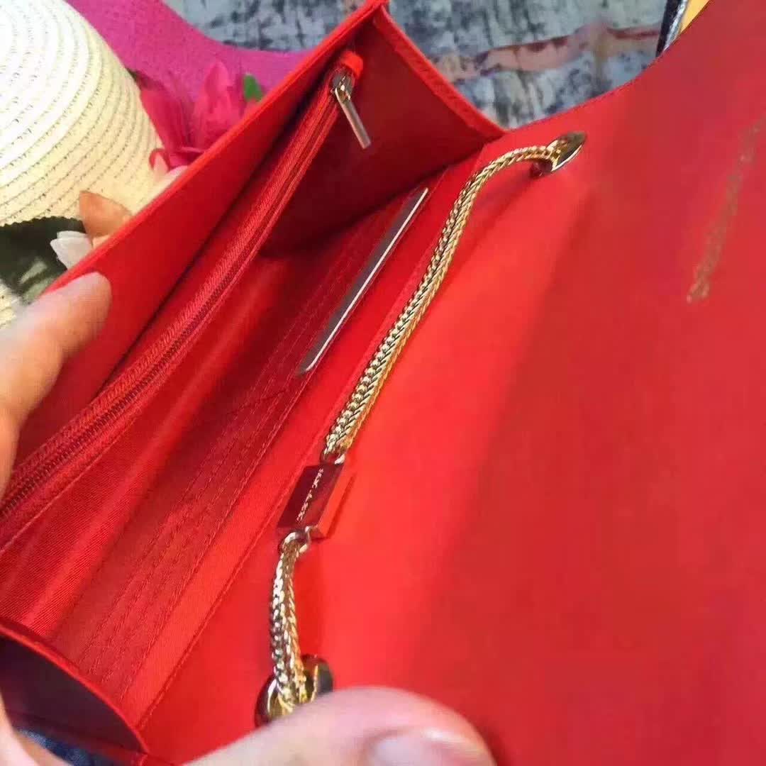 Saint Laurent YSL Medium Kate Tassel Chain Bag Calfskin Leather-Red - image 7