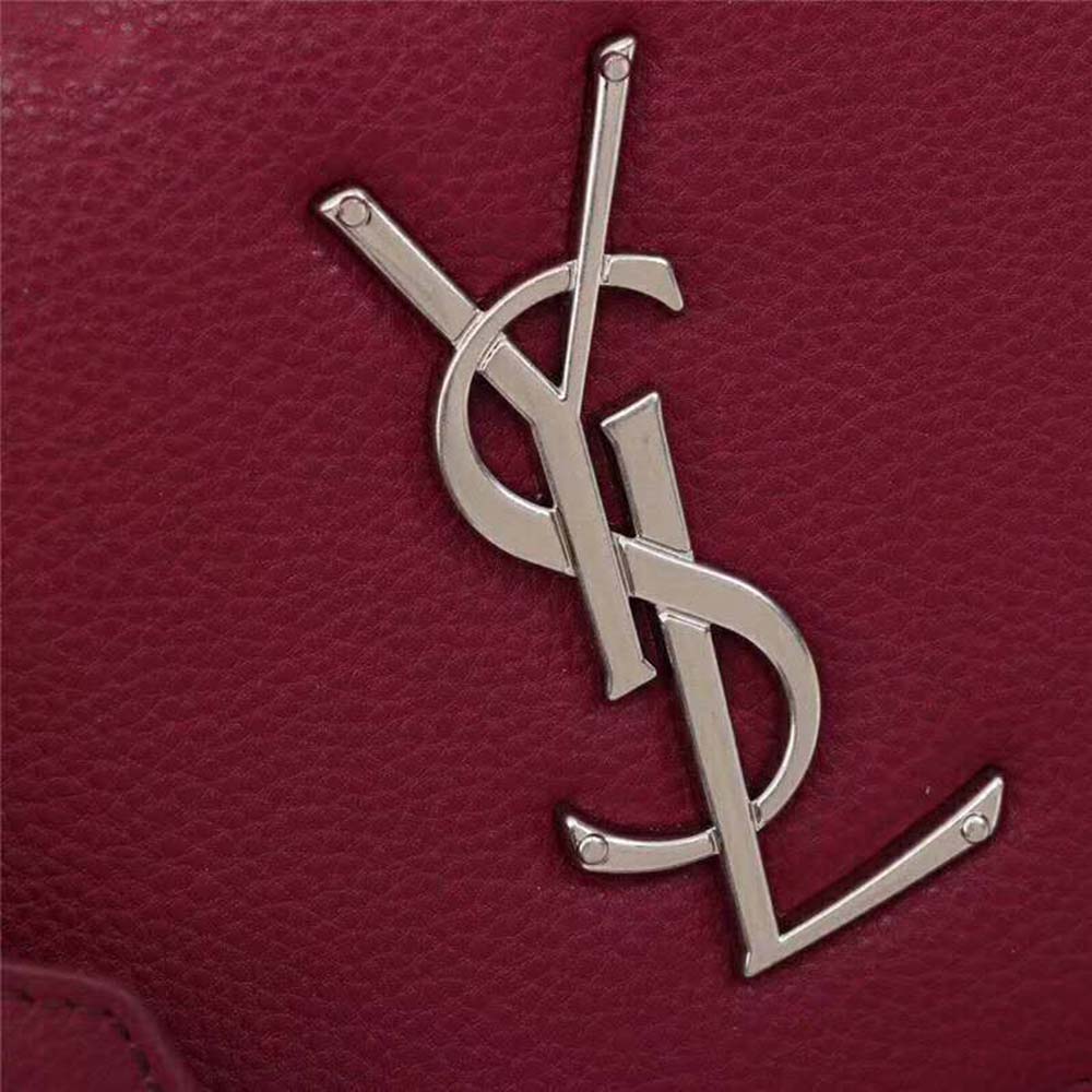 Saint Laurent YSL Medium Sunset Bag Calfskin Leather-Maroon - image 8