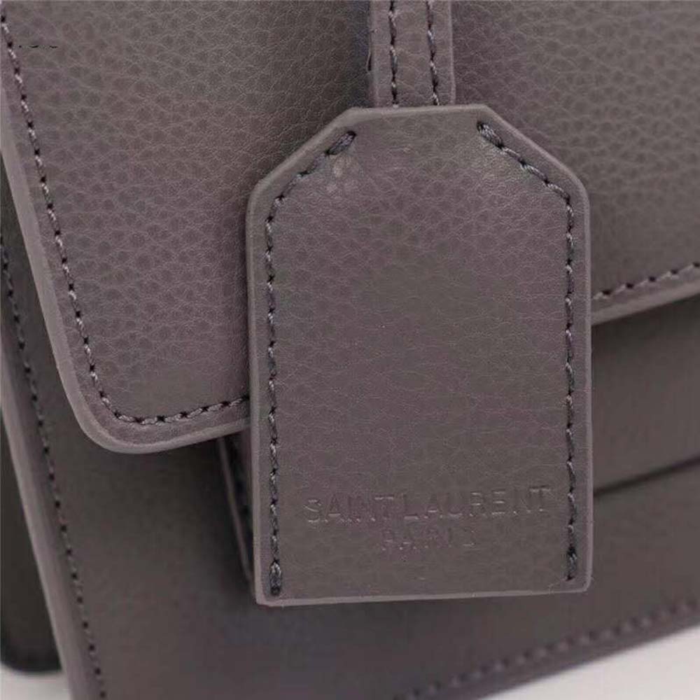 Saint Laurent YSL Medium Sunset Bag in Calfskin Leather-Grey - image 9