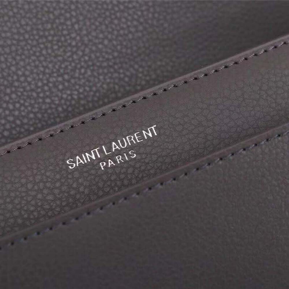 Saint Laurent YSL Medium Sunset Bag in Calfskin Leather-Grey - image 10