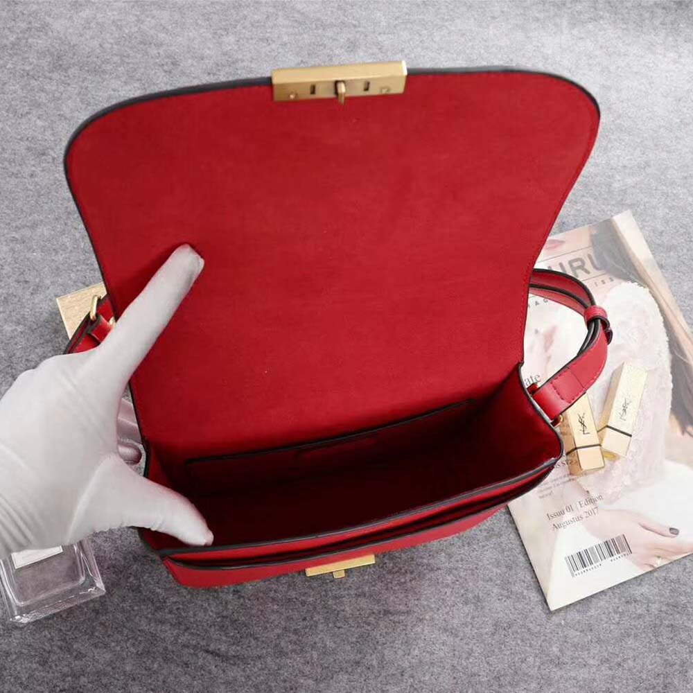Saint Laurent YSL Women Betty Satchel in Smooth Leather-Red - image 7