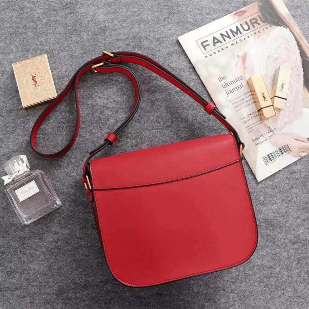 Saint Laurent YSL Women Betty Satchel in Smooth Leather-Red - image 4