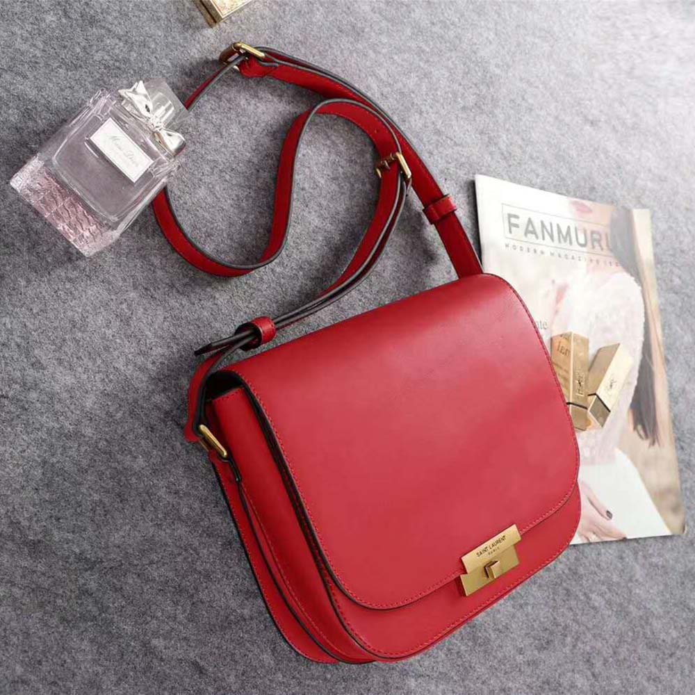 Saint Laurent YSL Women Betty Satchel in Smooth Leather-Red - image 5
