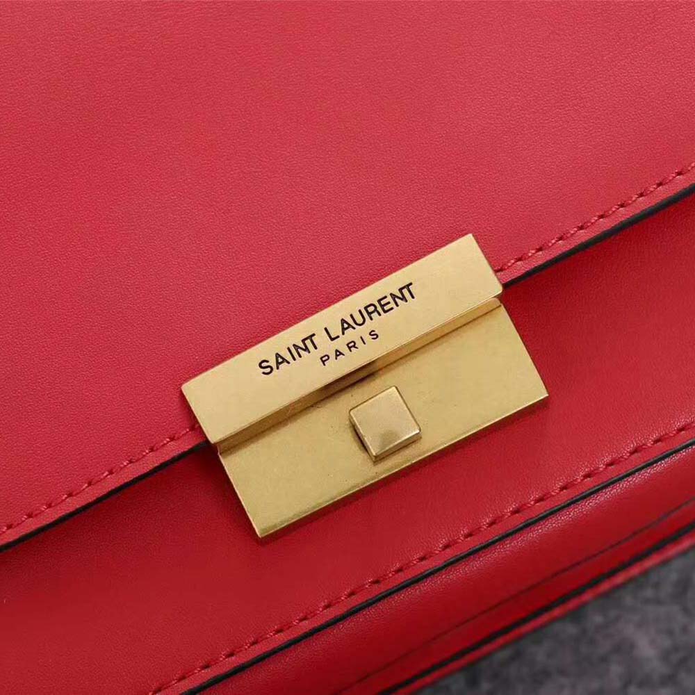 Saint Laurent YSL Women Betty Satchel in Smooth Leather-Red - image 8