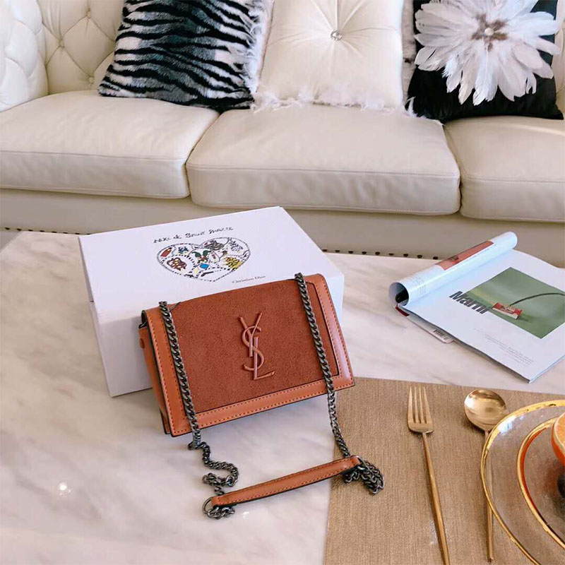 Side angle showing adjustable shoulder strap of Saint Laurent Women Book Bag