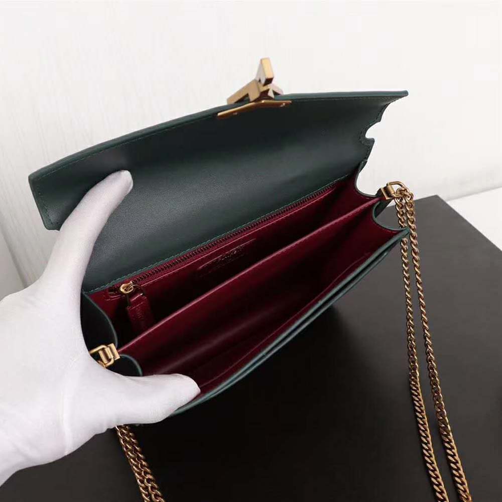 Saint Laurent YSL Women Cassandra Monogram Clasp Bag Smooth-Green - image 6