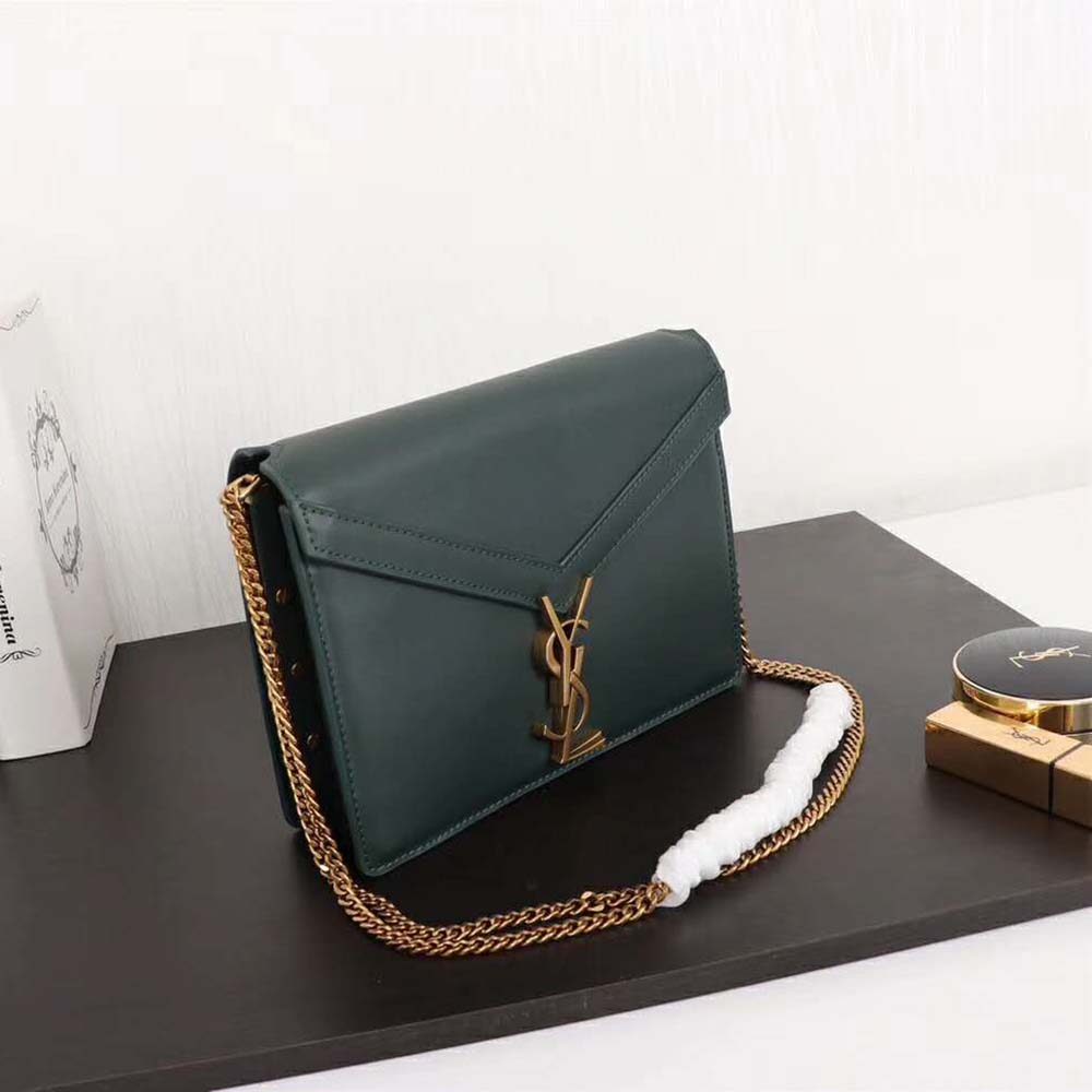 Saint Laurent YSL Women Cassandra Monogram Clasp Bag Smooth-Green - image 5