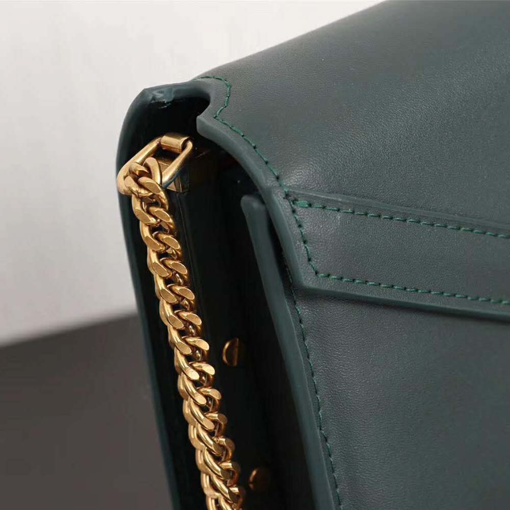 Saint Laurent YSL Women Cassandra Monogram Clasp Bag Smooth-Green - image 7