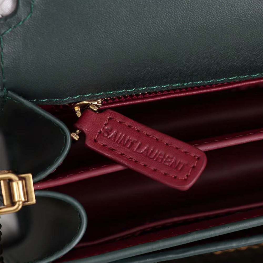Saint Laurent YSL Women Cassandra Monogram Clasp Bag Smooth-Green - image 9