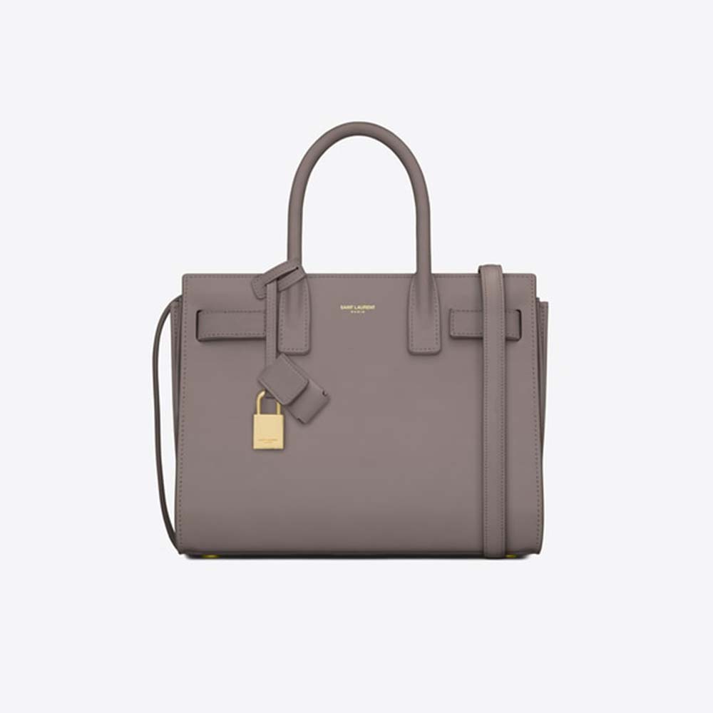 Front view of Saint Laurent YSL Women Classic Sac De Jour Baby Smooth-Grey
