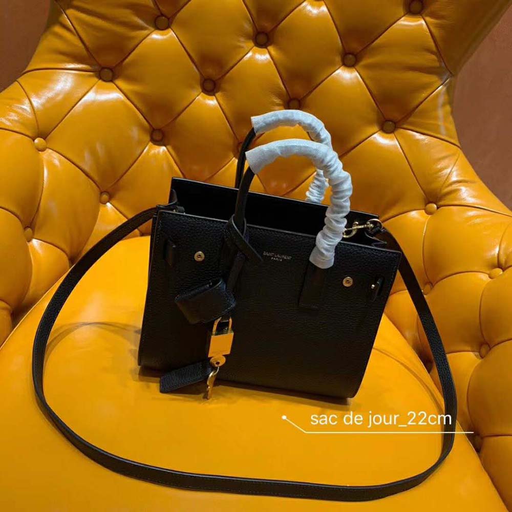Saint Laurent YSL Women Classic Sac De Jour Nano Grained-Black - image 4