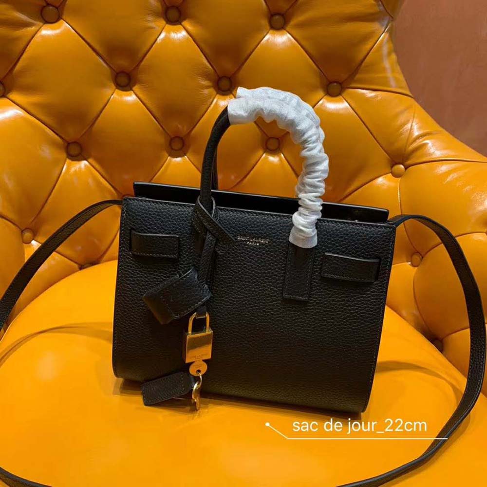 Saint Laurent YSL Women Classic Sac De Jour Nano Grained-Black - image 5