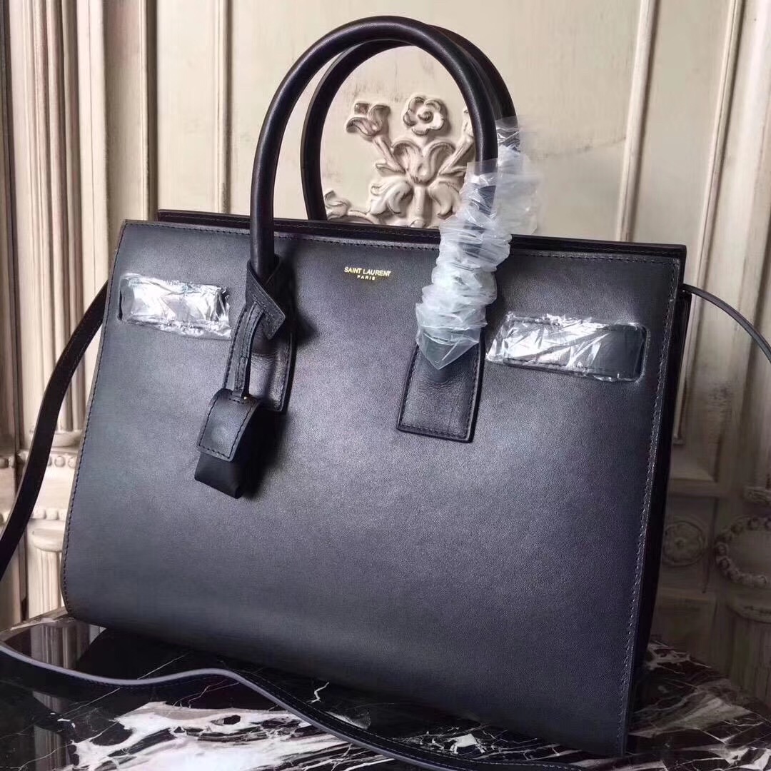 Side angle showing structured silhouette of Saint Laurent YSL Women Classic Sac De Jour Small bag