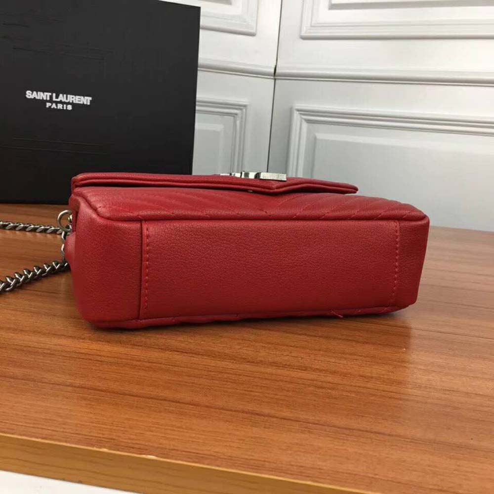 Saint Laurent YSL Women College Medium In Matelasse Leather-Red - image 5