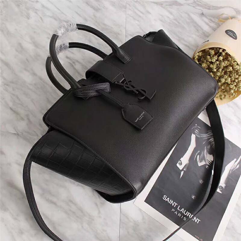 Saint Laurent YSL Women Downtown Small Cabas Smooth Crocodile Embossed - image 5