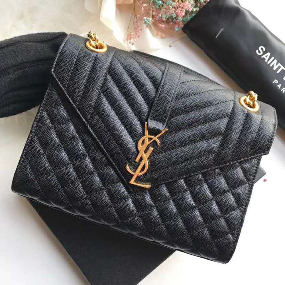 Saint Laurent YSL Women Envelope Small Grain De Poudre Embossed - image 4