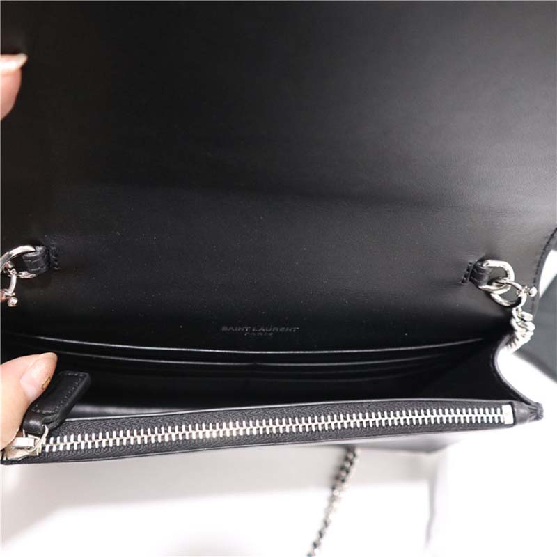 Saint Laurent YSL Women Kate Chain Tassel Bag Black Textured - image 5