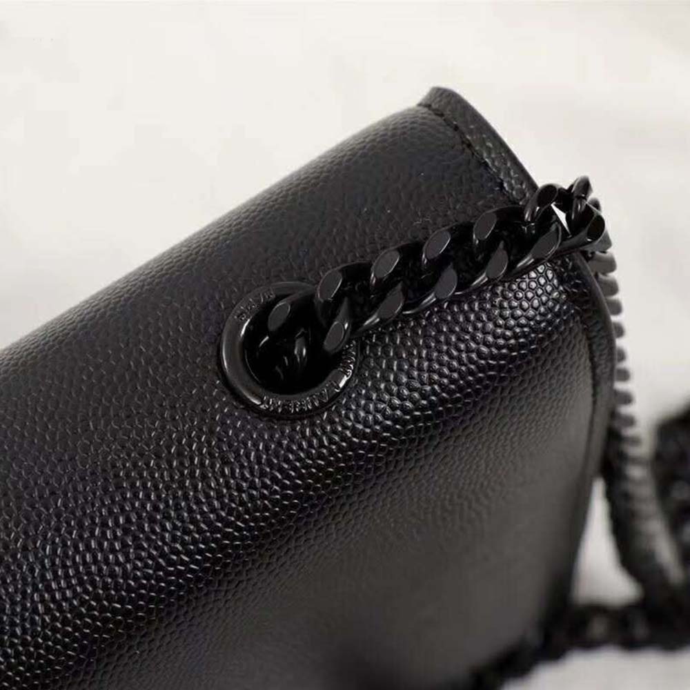 Saint Laurent YSL Women Kate Medium Grain De Poudre Embossed-Black - image 9