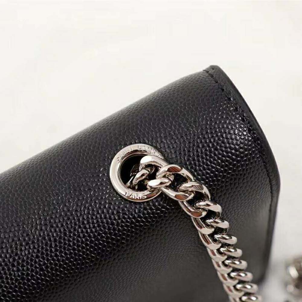 Saint Laurent YSL Women Kate Medium Grain De Poudre Embossed-Silver - image 9